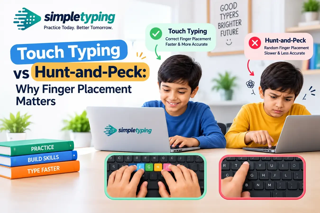 Touch Typing vs Hunt-and-Peck: Why Finger Placement Matters