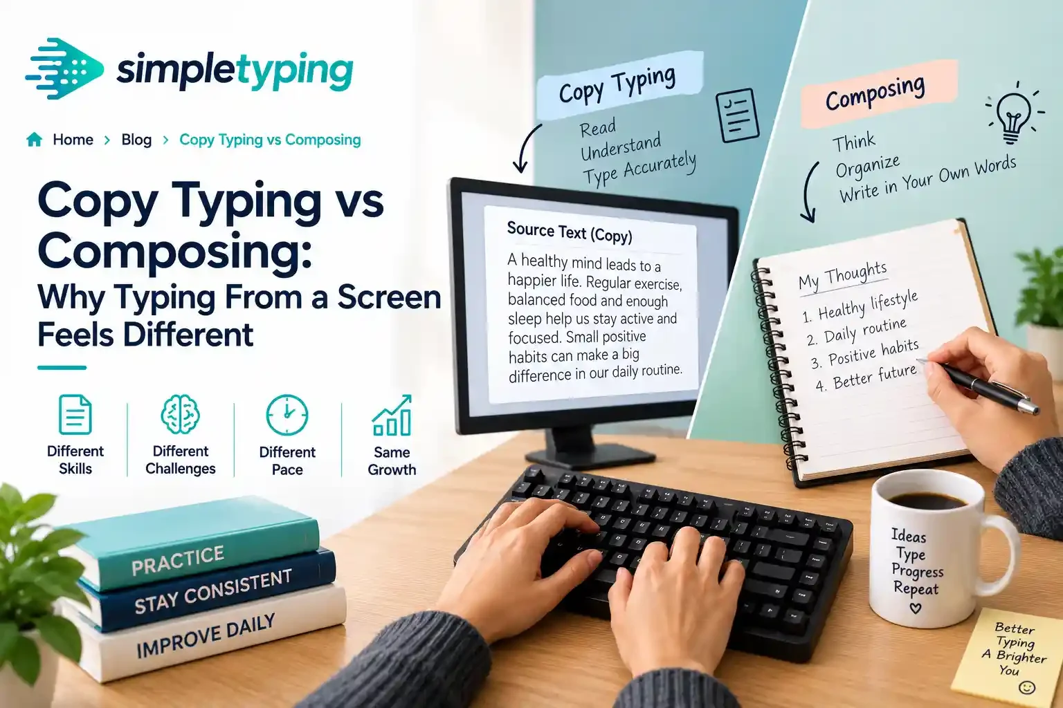 Copy Typing vs Composing: Why Typing From a Screen Feels Different