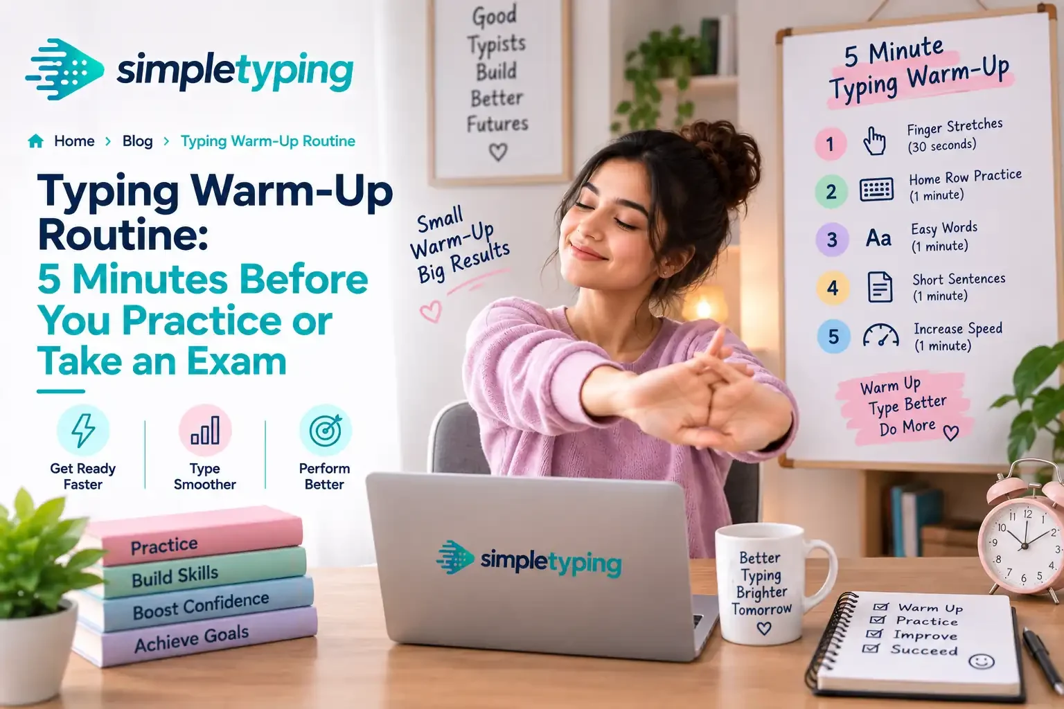 Typing Warm-Up Routine: 5 Minutes Before You Practice or Take an Exam