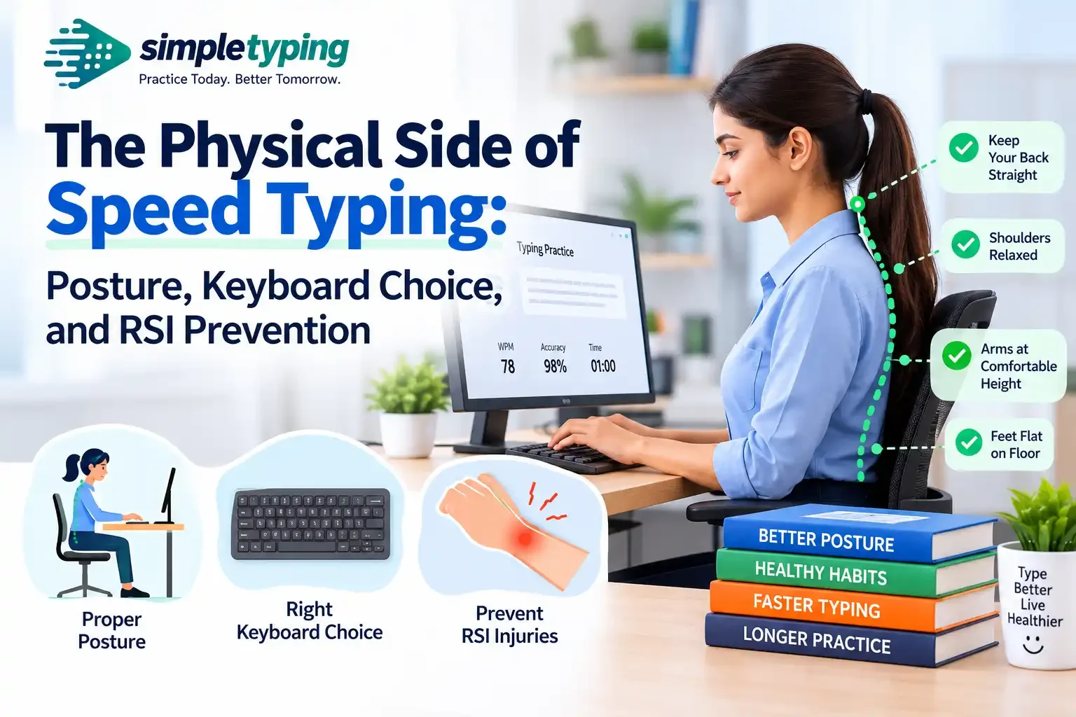 The Physical Side of Speed Typing: Posture, Keyboard Choice, and RSI Prevention
