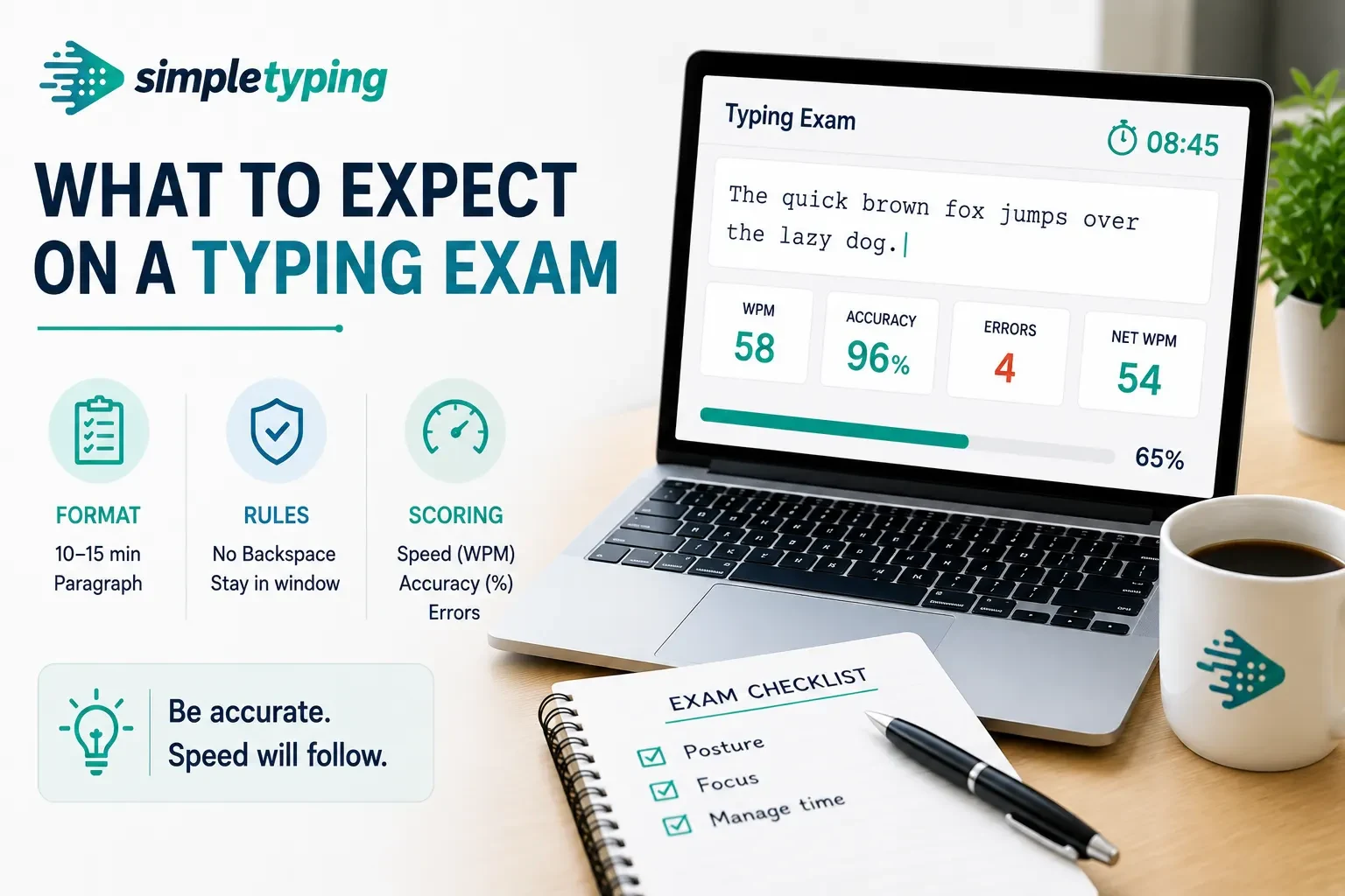 What to Expect on a Typing Exam: Format, Rules, and How You're Scored