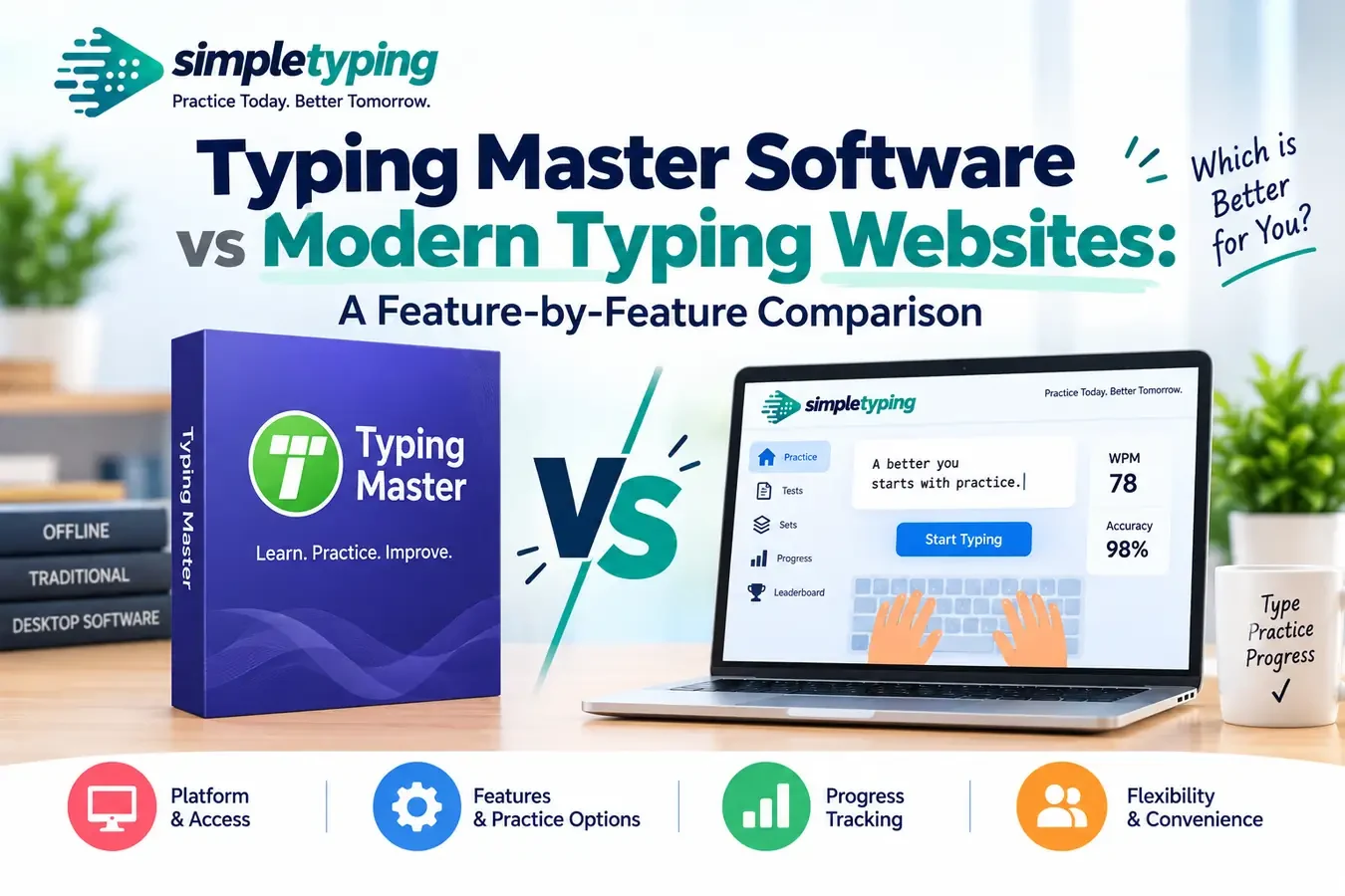 Typing Master Software vs Modern Typing Websites: A Feature-by-Feature Comparison